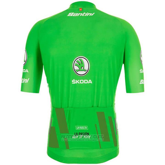 2020 Fahrradbekleidung Vuelta Espana Grun Trikot Kurzarm und Tragerhose